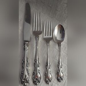 Gorham Sterling Silver 4 Piece Flatware Set Melrose Pattern